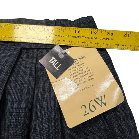 Plus Preferred NWT Blue Plaid Pleated Tapered Dress Trousers Size 26W Work - Picture 5 of 8